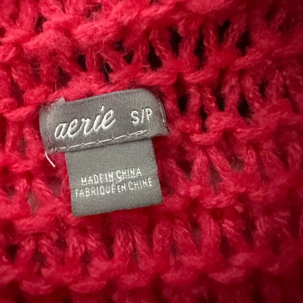 Aerie Turtleneck Loose Fit Sweater Women’s S Neon Pink Knit Pullover